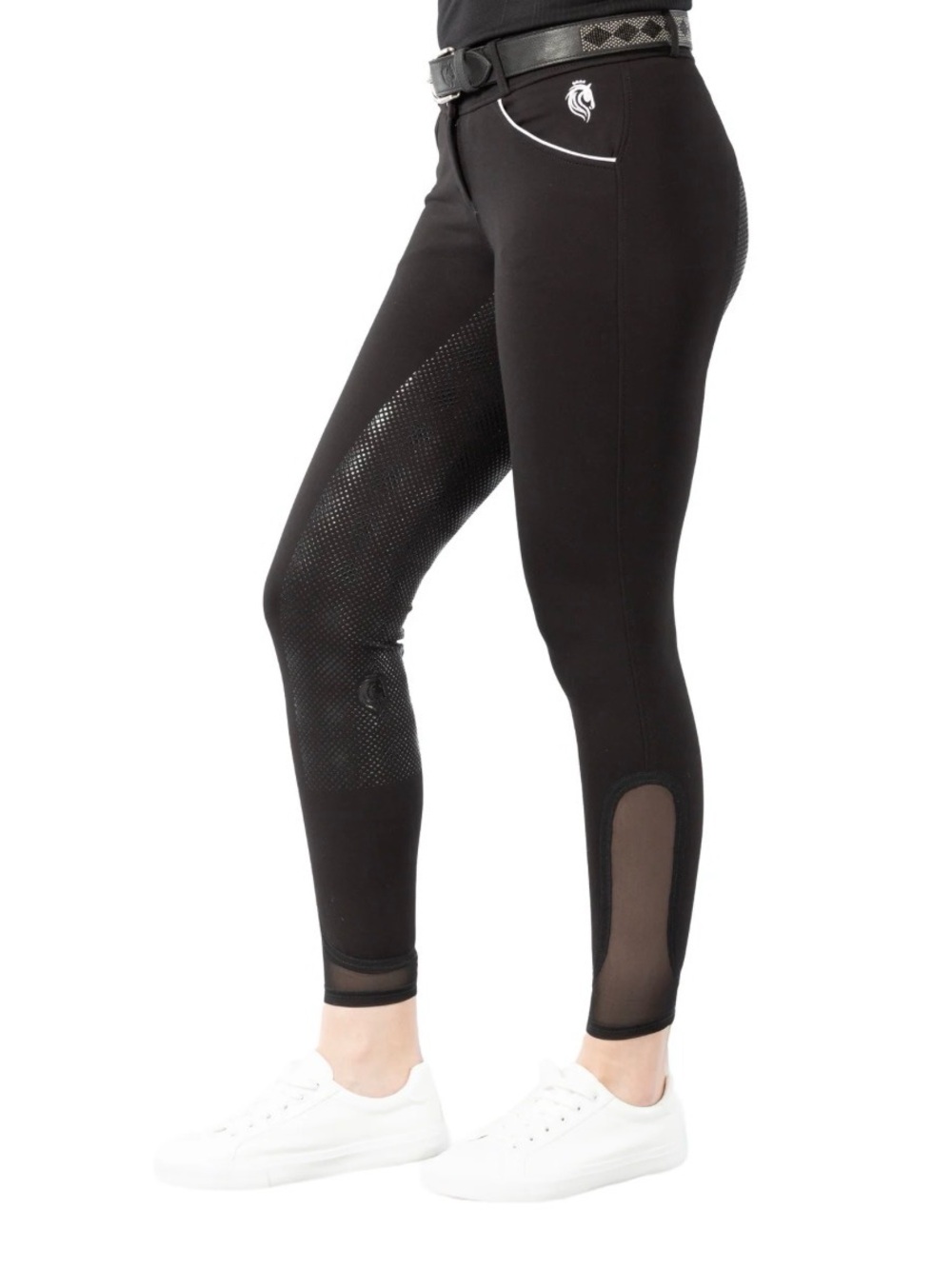Equinavia Astrid Full Seat Breeches Size 26 Black/White – Like New